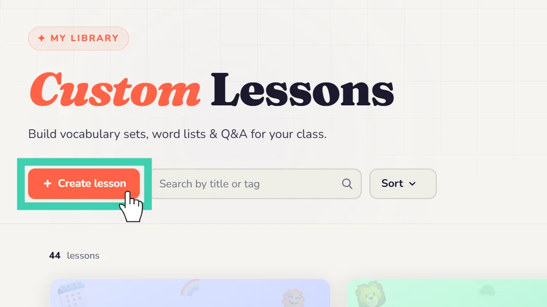 Open the lesson builder form
