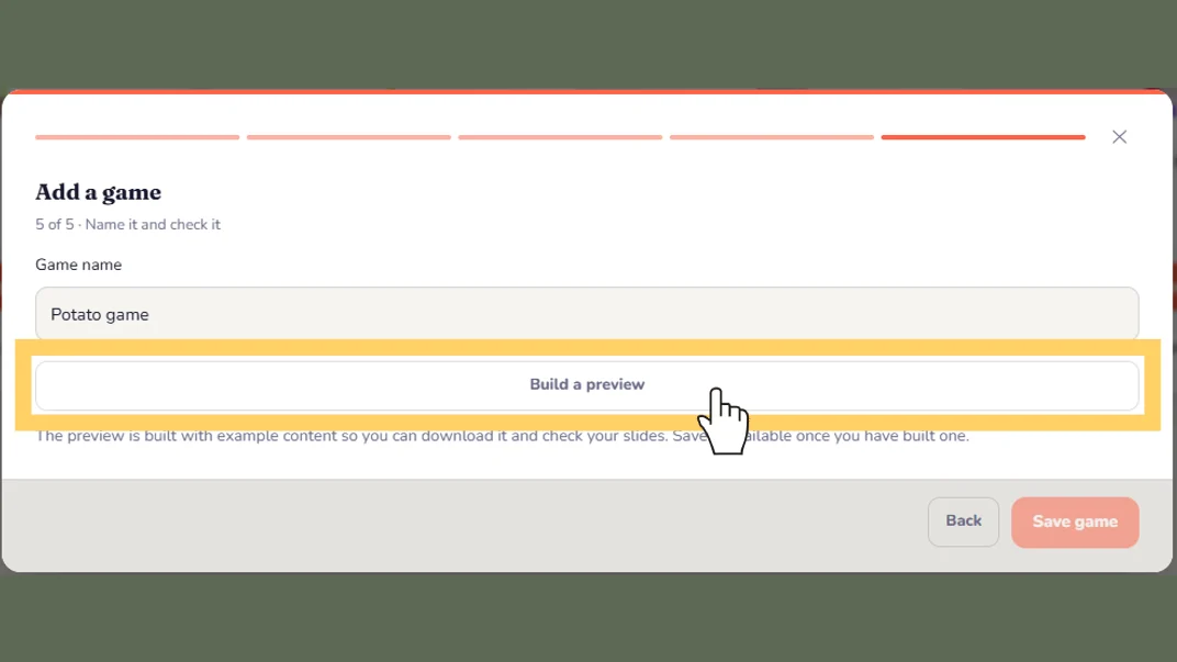 Name it and build a preview